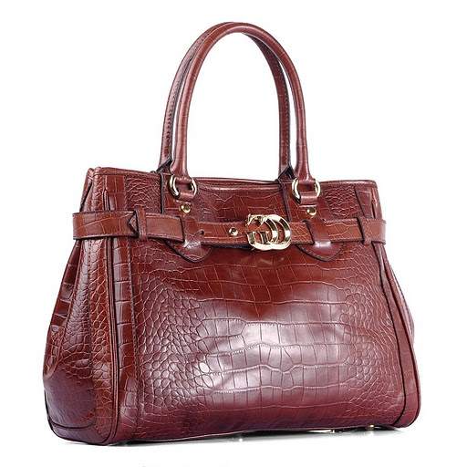 1:1 Gucci 247183 GG Running Medium Tote Bags-Brown Crocodile